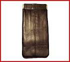 LONG Leather Coin Purse Squeeze Open Eyeglass Case