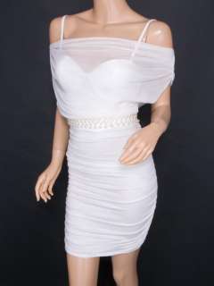 Beautiful Padded Beads Ruched Party Evening Prom Pencil Dress  