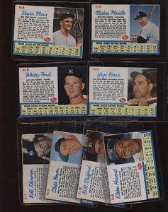 1962 Post Cereal Base New York Yankees 8 Diff VGEX/EX+  