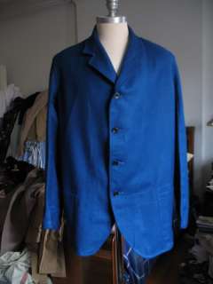 British WWII work jacket chore jacket blue wool DEADSTOCK dated 1940 