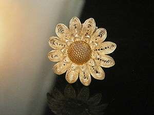 Charming Vintage 1920s 30s Flower Pin Signed Sterling 134G  