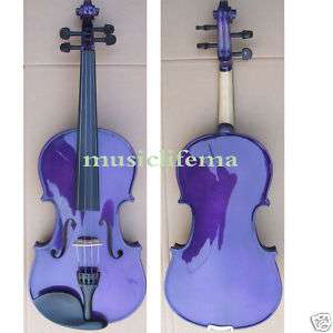 PURPLE 4/4 violin outfit beautiful shape bow+case+rosin  