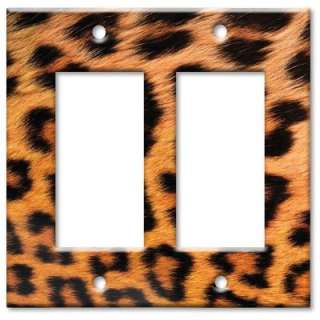 Art Plates Leopard Fur Print   Oversize Double Rocker Wall Plate OVRR 