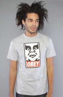 Obey The Obey Icon Standard Issue Basic Tee in Heather Gray 