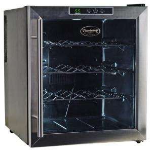 Vinotemp 16 Bottle Black Thermoelectric Wine Cooler VT 16TEDS at The 