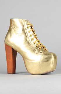Jeffrey Campbell The Lita Shoe in Gold Metallic  Karmaloop 