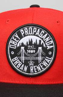 Obey The Urban Renewal Snapback Cap in Red Black  Karmaloop 