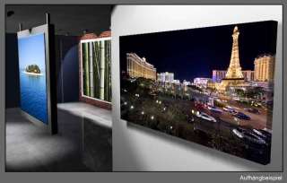 Leinwand Bild Las Vegas USA Eifelturm Nachts Kunst  