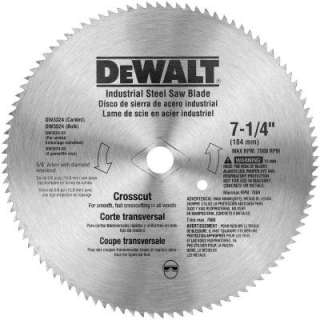DEWALT 7 1/4 In. 100T Steel Crosscut Saw Blade DW3324 at The Home 
