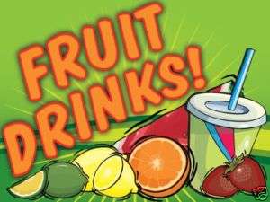 Carnival Food Sign  Fruit Drinks Sign Decal Graphic  