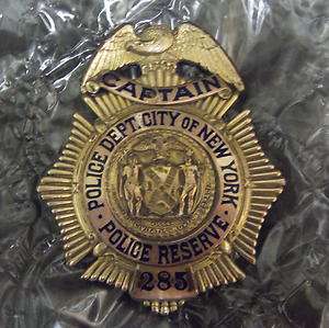 Antique Captain Rank New York Reserve Police Badge Dieges & Clust 