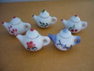 Mix Hand Paint Art Teapots Dollhouse Miniatures Ceramic  