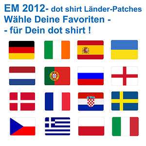 dot shirt Länder Fahnen Flaggen EM 2012 Fußball country patches für 