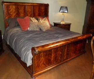 INCREDIBLE Scroll Sleigh Bed   Figural MAHOGANY   BRAND NEW  