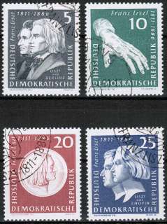 DDR ST 1961 857 860, 150. Geburtstag Franz Liszt  