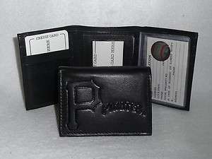 PITTSBURGH PIRATES Leather TriFold Wallet NEW black 3s  