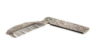Old Chinese Export Silver Comb Dragon Phoenix  