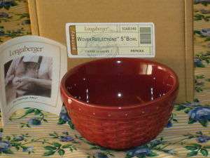 Longaberger Paprika 5 or 5 in Woven Reflections Pottery Bowl  