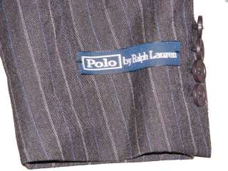1,595 NWT POLO RALPH LAUREN MENS MADE IN ITALY GREY WOOL STRIPED SUIT 