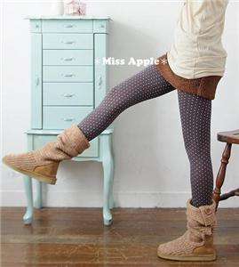 Cute Opaque Gray Pantyhose with Small White Dots1131 65  