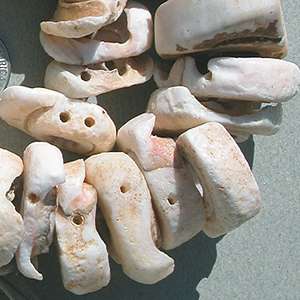   55 ancient neolithic/paleolithic 2 hole shell beads mali sub sahara 25