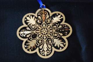 Baldwin Christmas Ornament Flower Snowflake Brass & 14K Gold 2000 