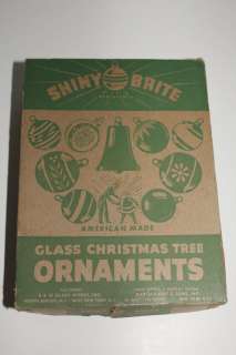 Vintage Shiny Brite Small 2 1/2 Stenciled Christmas Ornaments 12 in 