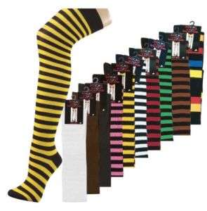 Paar sexy Overknees Socken viele Farben Ringel *NEU*  