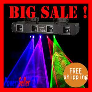 FREE SHIPPING 4 Lens 760mW BPRG Blue Purple Red Green Laser Light DJ 