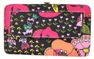 Colorful Floral Print Ladys Flat Opera Wallet Clutch  
