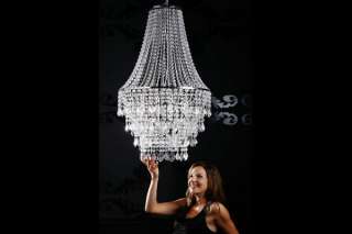 Große XL Design Hängelampe ROYAL Kristall Strass Kronleuchter Lampe 