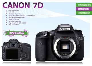 USA Canon EOS 7D +5 Lens Kit 18 55 IS, 55 250 IS +650 1300mm & 16GB 