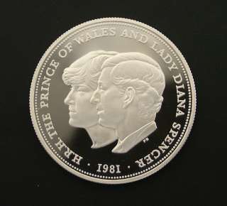 1981 SILVER PROOF CROWN Charles & Diana with box  