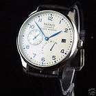 43mm parnis white dial blue number pilots Power Reserve