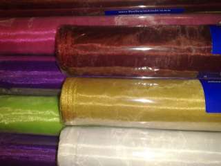 Choose Colour Woven Edge ORGANZA FABRIC 40cm x9m Ribbon  