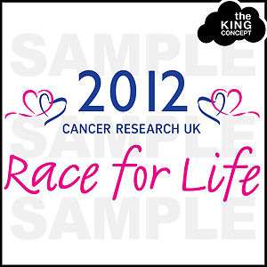 Race For Life 2012 Iron On T Shirt Transfer Cancer Research UK Tesco 