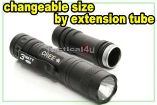   Size Mini 3 Watt LED CREE Q5 250 Lumens Metal Flashlight Torch (3W2A