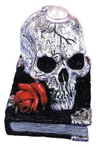 Candle Holder, Scary Skull w/Book   Decorations & Props