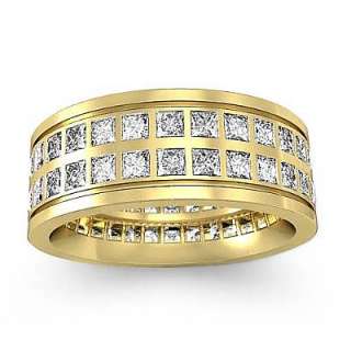 3ct Diamond Ring Men Bezel Wedding Band 18k Y Gold s10  