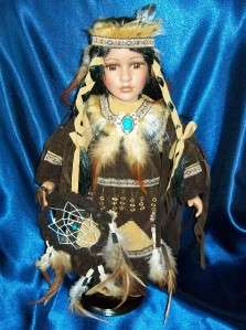 16 IN. INDIAN Reproduction PORCELAIN DOLL ONIDA  