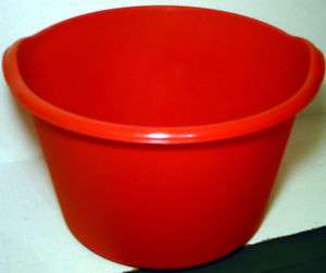 NEW RED PLASTIC 12 QUART ROUND DISH PAN  