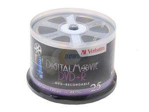 Verbatim 4.7GB 8X DVD+R 25 Packs High Quality Digital Movie Disc with 