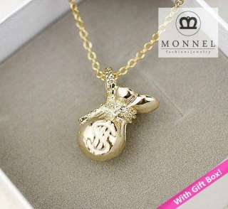 R224 Cute Dollar Sign Bag Charm Necklace (+Gift Box)  