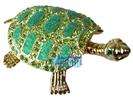 Mini Green Turtle Crystal Jewellery Jewelry Trinket Box  