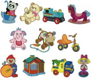 Cute Baby Toys Applique Machine Embroidery Design 5x5  