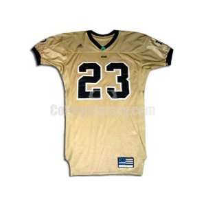 Gold No. 23 Game Used Notre Dame Adidas Football Jersey  