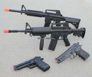 New Lot 4 Airsoft Spring Guns M16 Rifles Beretta Pistols Toy Handgun w 