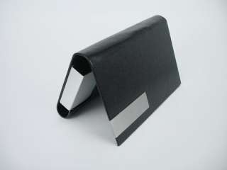 Black Synthetic Leather Case Business Name Card Holder  