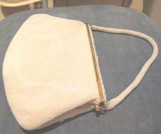   BEADED w FLORAL DESIGN Evening Bag Vintage Purse~GORGEOUS~EXCL  