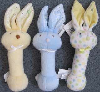   bunny Bunnies Stick Plush Rattle easter Baby Toy Beanie Stephan Lovey